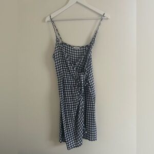 Rails blue gingham wrap dress